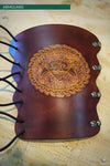 LEATHER ARMGUARD WITH CARVING-Protection-Fairbow-Dark Brown-Fairbow