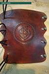 LEATHER ARMGUARD WITH CARVING-Protection-Fairbow-Dark Brown-Fairbow