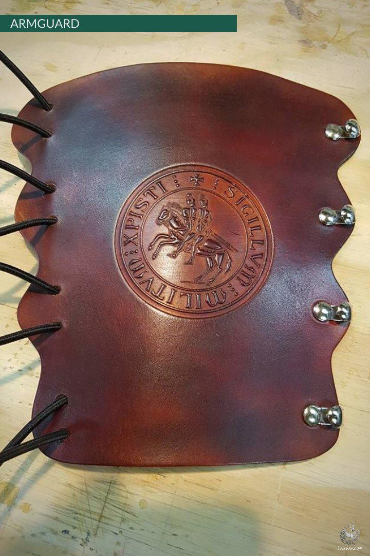 LEATHER ARMGUARD WITH CARVING-Protection-Fairbow-Dark Brown-Fairbow