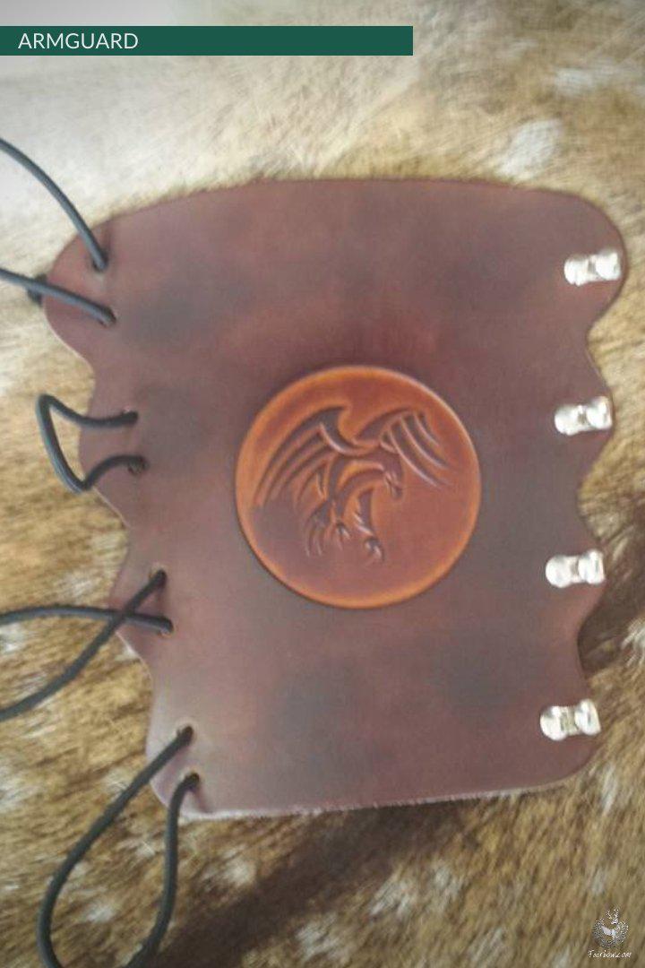 LEATHER ARMGUARD WITH CARVING-Protection-Fairbow-Dark Brown-Fairbow