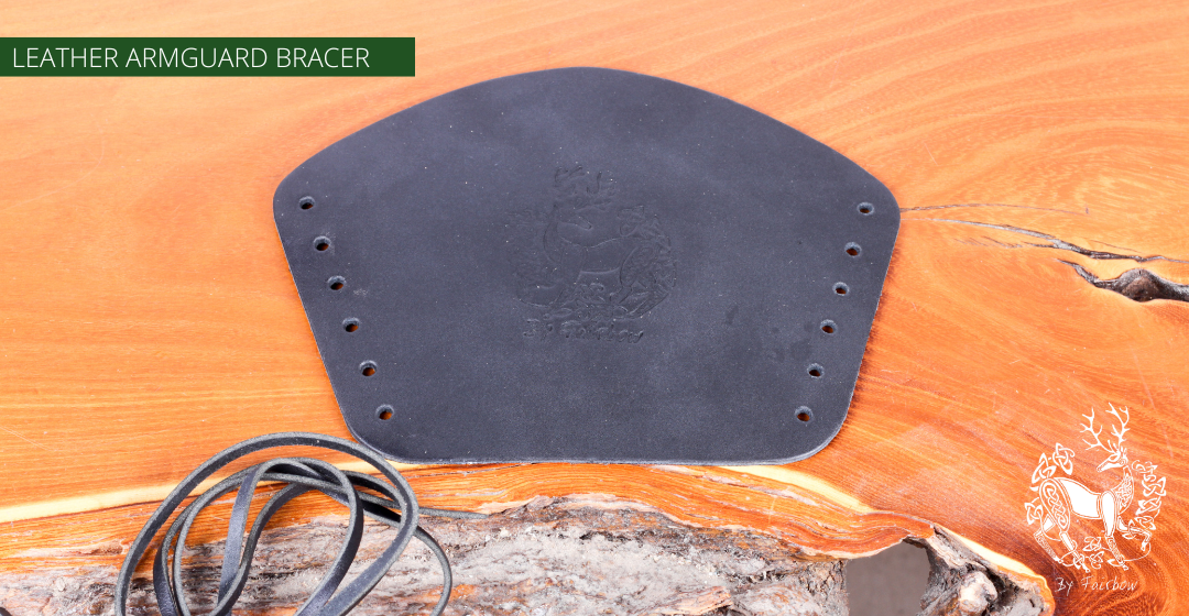 LEATHER ARMGUARD WITH PRESSED FAIRBOW CARVING-Protection-Fairbow-Black-Fairbow