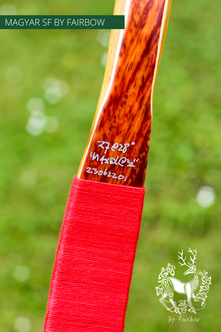 MAGYAR SF, PADOUK RED GLASS AND SUPERCORE, HORSEBOW 27 LBS @ 28 INCH-recurve bow-Fairbow-Fairbow