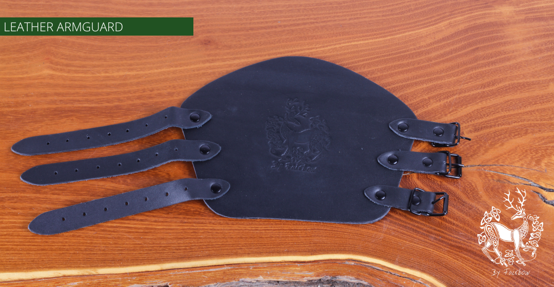 PLAIN SIMPLE LEATHER ARMGUARD THICK LEATHER WITH STRAPS-Protection-Fairbow-Black-Fairbow