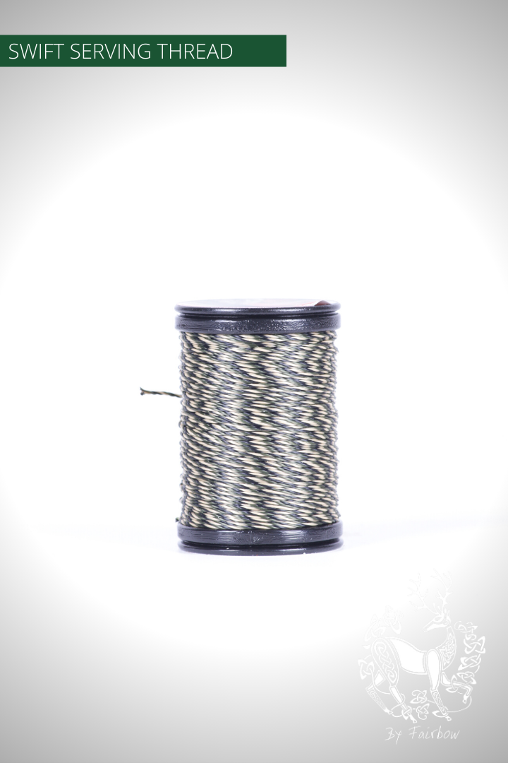 SWIFT SERVING THREAD 010-string-Fairbow-Camo BK-GR-BG-0.025"-Fairbow