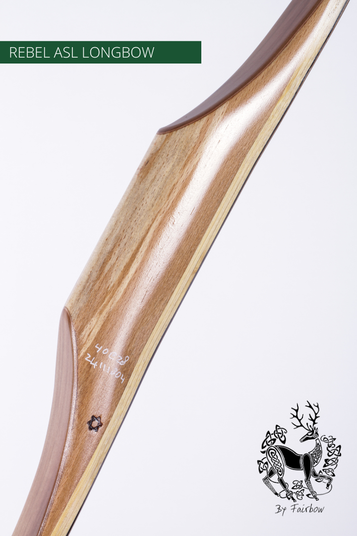 THE REBEL BOW 40@28 CLEAR GLASS, SPALTED PECAN AND SUPERCORE-Bow-Fairbow-Fairbow