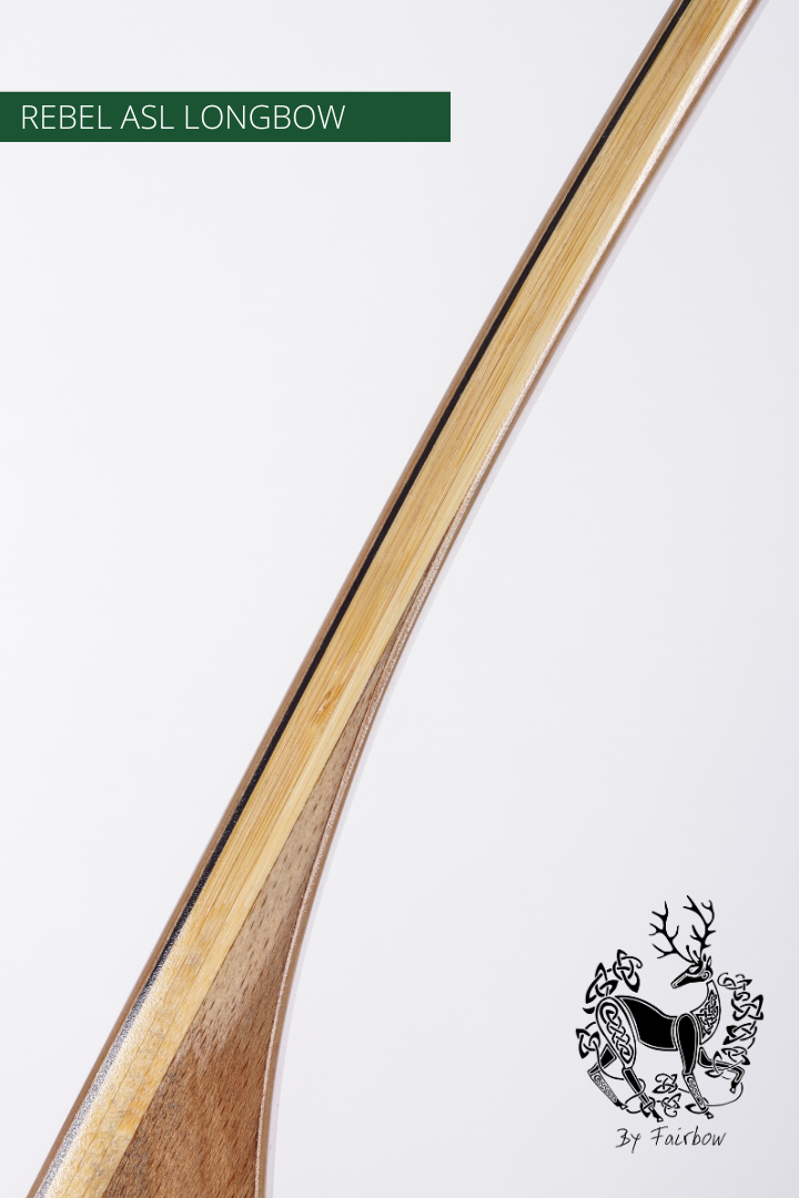 THE REBEL BOW 40@28 CLEAR GLASS, SPALTED PECAN AND SUPERCORE-Bow-Fairbow-Fairbow