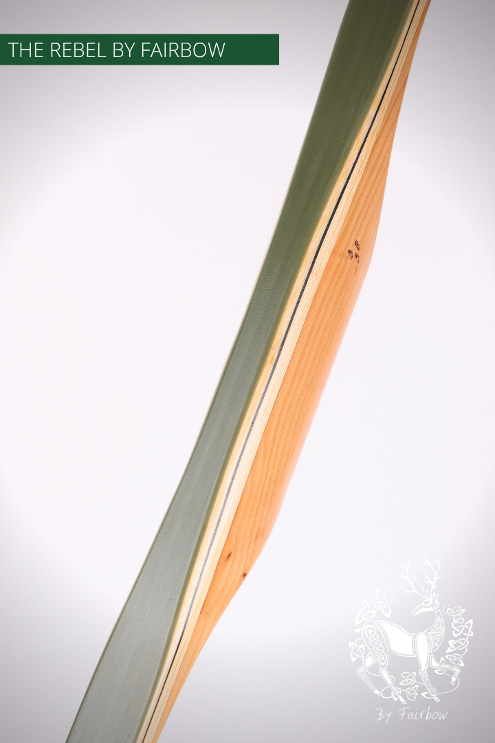 THE REBEL BOW 41@28 GREEN GLASS, YEW RISER, BAMBOO CORES-Bow-Fairbow-Fairbow