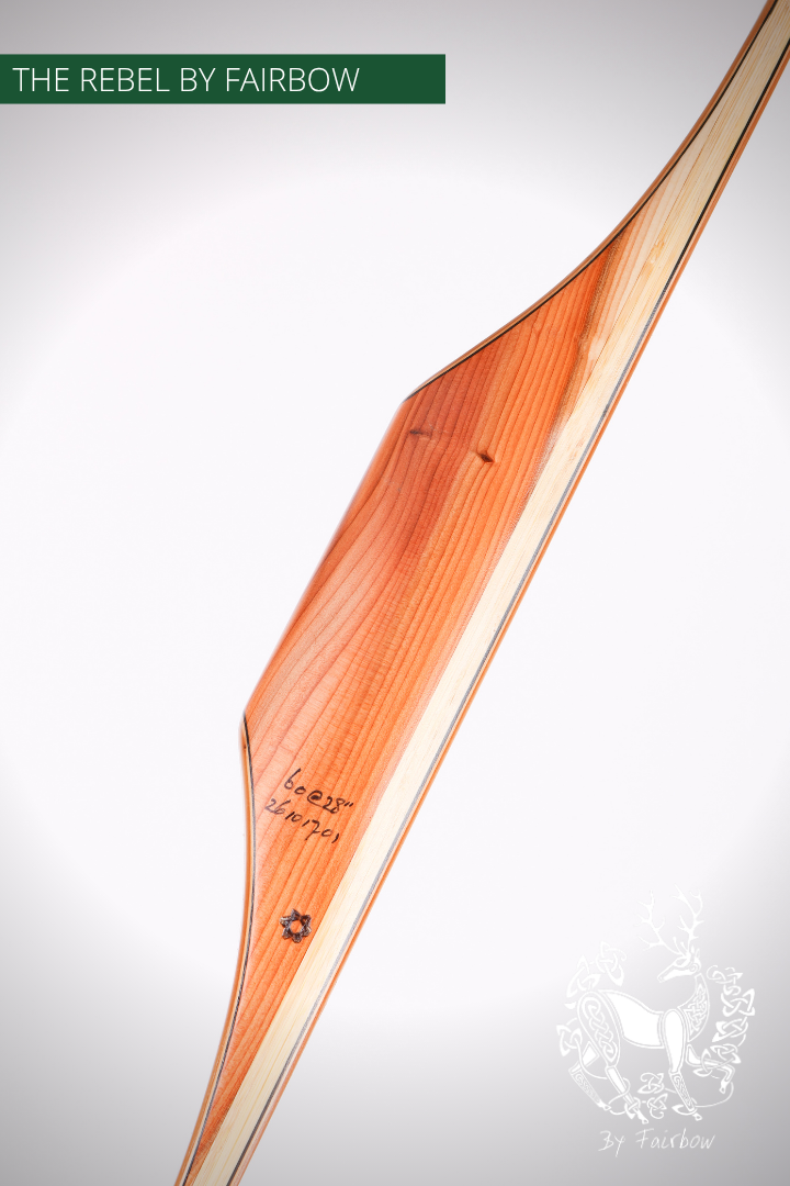 THE REBEL BOW 60@28 CLEAR GLASS, YEW RISER, BAMBOO CORES-Bow-Fairbow-Fairbow