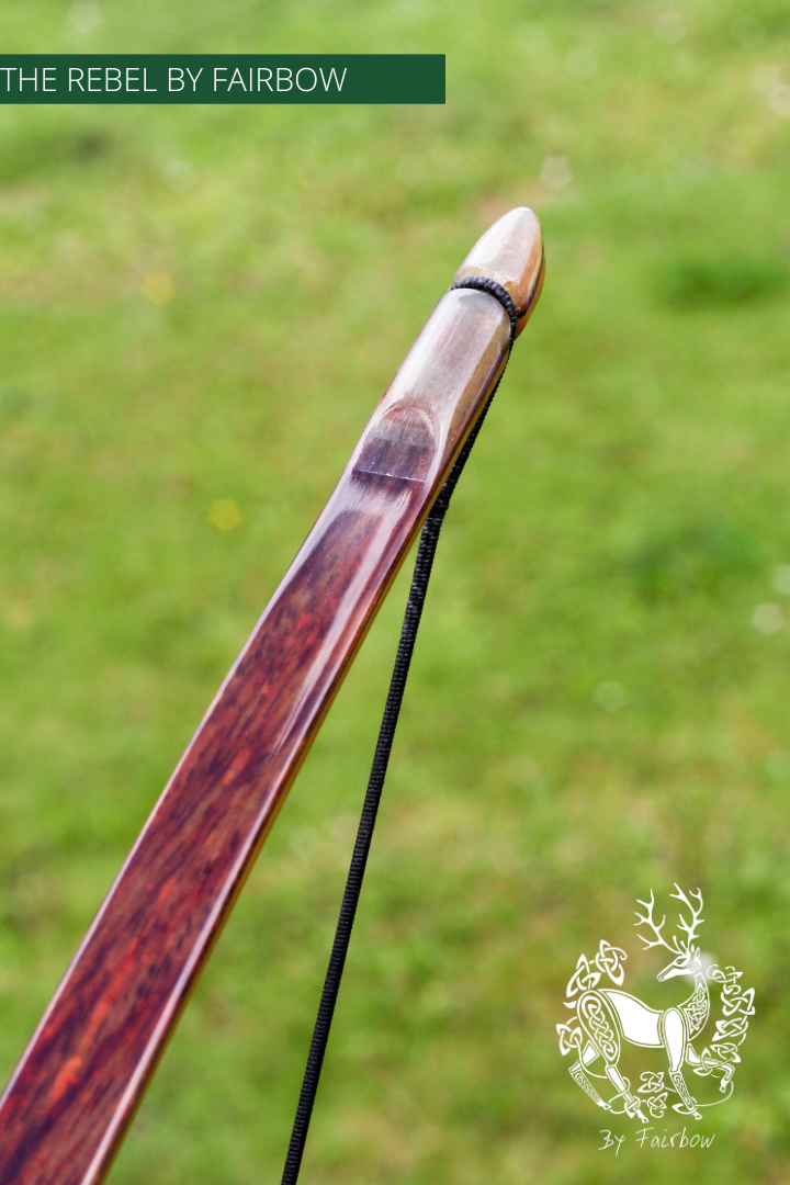 THE REBEL BOW WITH SMOKED PADOUK 41@28 RED GLASS AND PADOUK LH-Bow-Fairbow-Fairbow