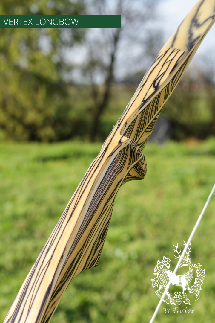 THE VERTEX BOW 66" CLEAR BACKING OVER EBONY 30 LBS @ 28 INCH RH-Bow-Fairbow-Fairbow