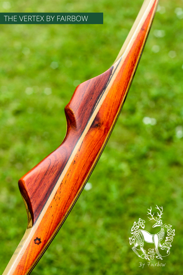 THE VERTEX BOW 68" CLEAR BELLY CLEAR BACKING 44 LBS @ 28 INCH RH SPALTED MAPLE AND COCOBOLE-longbow-Fairbow-Fairbow