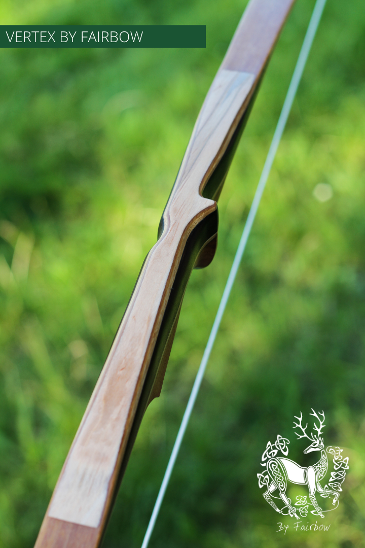 THE VERTEX BOW R-D 64" TIGERWOOD, BAMBOO-GLASS 38 LBS @ 28 INCH RH-Bow-Fairbow-Fairbow