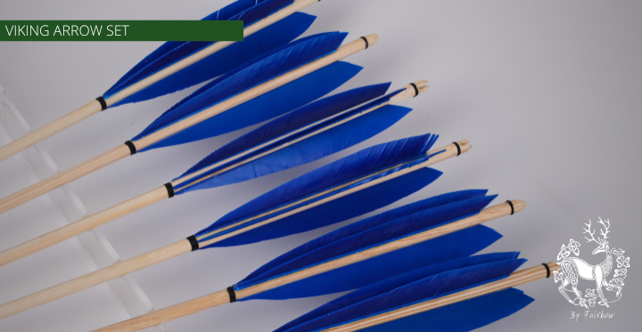 VIKING ARROW WOODEN SHAFT SELF NOCKED SET OF 6 ARROWS-Arrow-Fairbow-5/16 INCH SHAFT-Fairbow