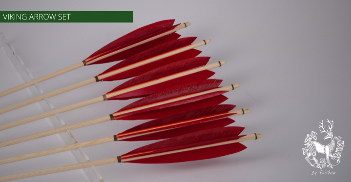 VIKING ARROW WOODEN SHAFT SELF NOCKED SET OF 6 ARROWS-Arrow-Fairbow-5/16 INCH SHAFT-Fairbow