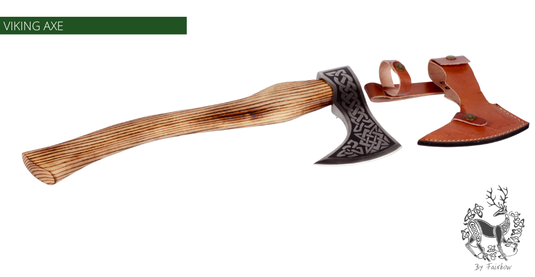 VIKING SHORT AXE WITH INLAY-survival gear-FAIRBOW-Fairbow