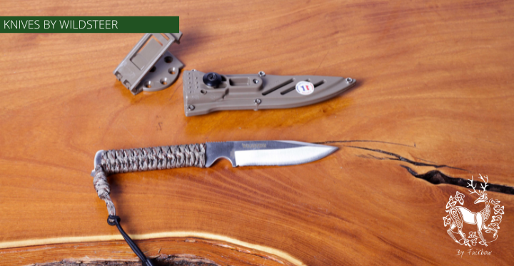 WILDSTEER WILDTECH4 COMBO EDGE BLADE DESERT CAMO SURVIVAL KNIFE COYOTE SHEATH-knife-Wildsteer-Fairbow
