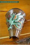 ARMGUARD THICK HANDCARVED LEATHER CELTIC DRAGON-Protection-Fairbow-Fairbow