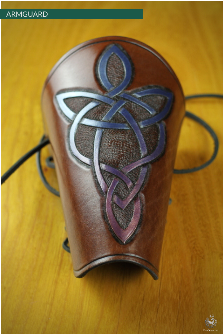 ARMGUARD THICK HANDCARVED LEATHER CELTIC KNOT-Protection-Fairbow-Fairbow