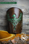 ARMGUARD THICK HANDCARVED LEATHER CELTIC WYVERN DRAGON-Protection-Fairbow-Fairbow