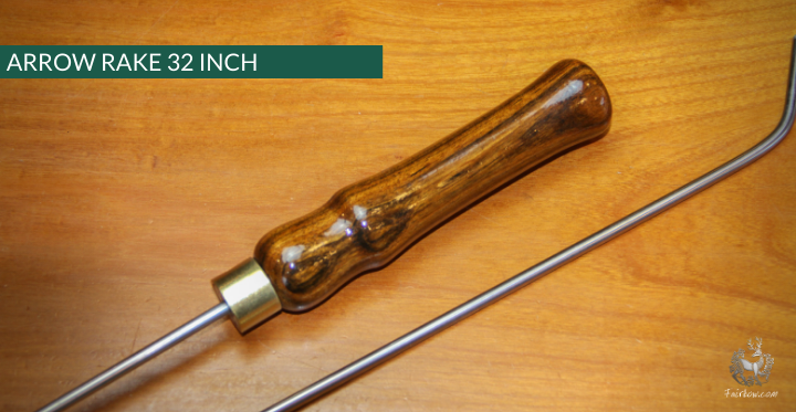 ARROW RAKE, WOOD AND STAINLESS STEEL 32 INCH-Sundries-Fairbow-Yew 9-Fairbow