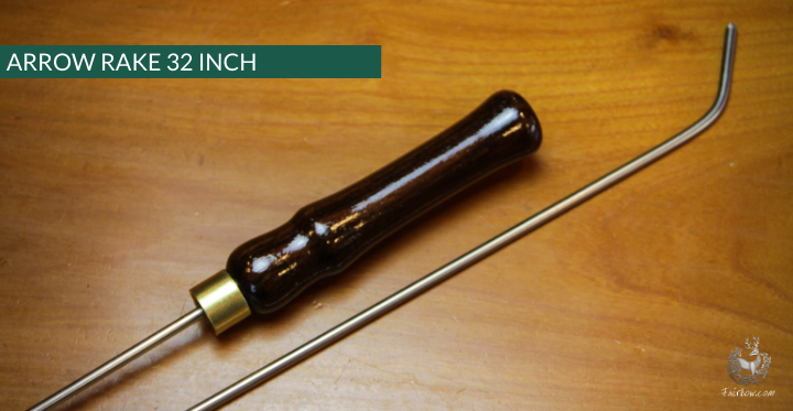 ARROW RAKE, WOOD AND STAINLESS STEEL 32 INCH-Sundries-Fairbow-Yew 9-Fairbow