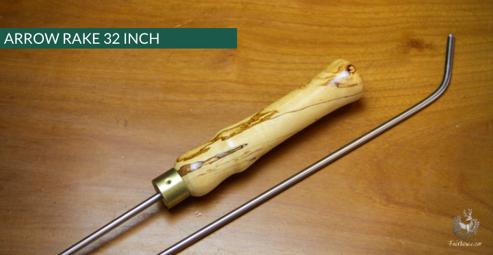 ARROW RAKE, WOOD AND STAINLESS STEEL 32 INCH-Sundries-Fairbow-Yew 9-Fairbow