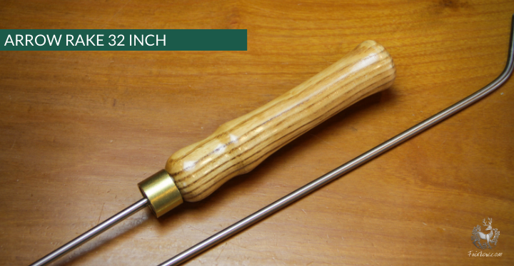 ARROW RAKE, WOOD AND STAINLESS STEEL 32 INCH-Sundries-Fairbow-Yew 9-Fairbow