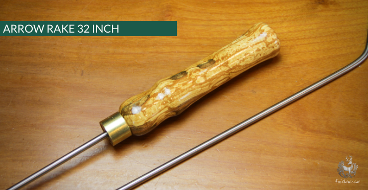 ARROW RAKE, WOOD AND STAINLESS STEEL 32 INCH-Sundries-Fairbow-Yew 9-Fairbow