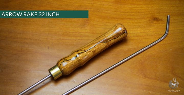 ARROW RAKE, WOOD AND STAINLESS STEEL 32 INCH-Sundries-Fairbow-Yew 9-Fairbow