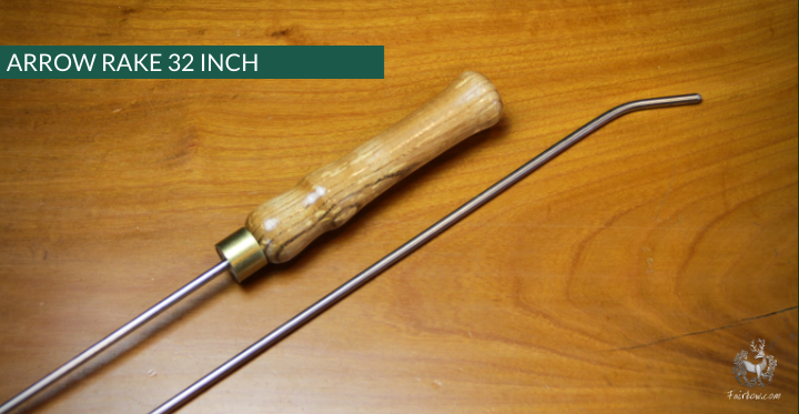 ARROW RAKE, WOOD AND STAINLESS STEEL 32 INCH-Sundries-Fairbow-Yew 9-Fairbow