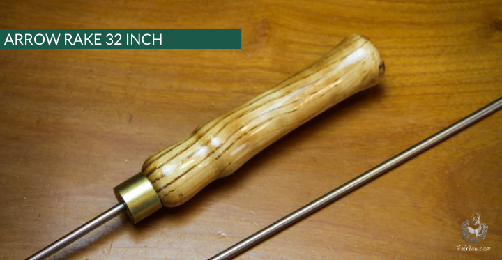 ARROW RAKE, WOOD AND STAINLESS STEEL 32 INCH-Sundries-Fairbow-Yew 9-Fairbow