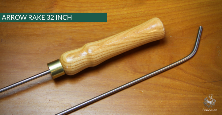 ARROW RAKE, WOOD AND STAINLESS STEEL 32 INCH-Sundries-Fairbow-Yew 9-Fairbow