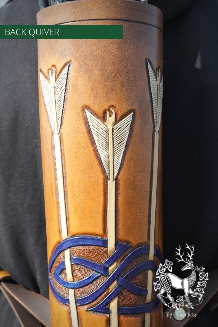 BACK QUIVER WITH ARROWS CARVED-Quiver-Fairbow-Fairbow