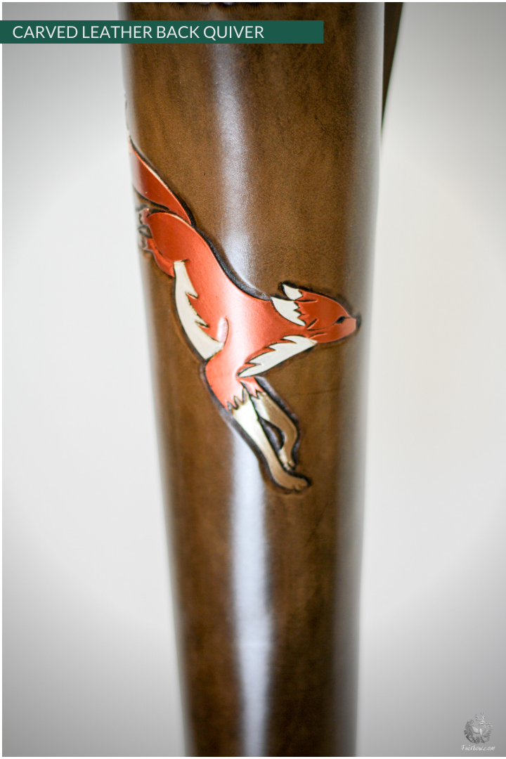 BACK QUIVER WITH CARVED FOX DESIGN-Quiver-Fairbow-Fairbow
