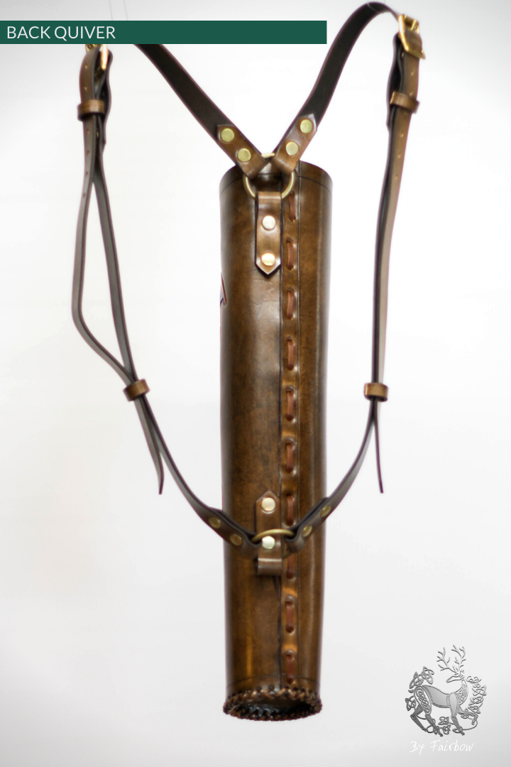BACK QUIVER WITH CELTIC COPPER DRAGON DESIGN-Quiver-Fairbow-Fairbow