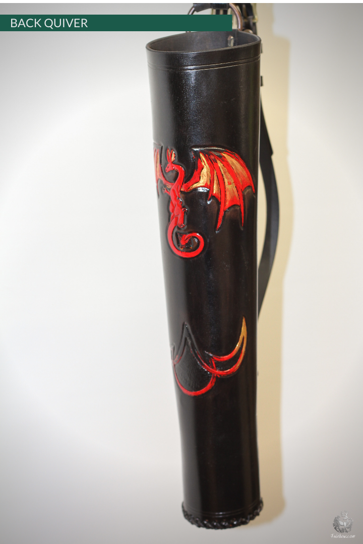 BACK QUIVER WITH CELTIC DRAGON DESIGN-Quiver-Fairbow-Fairbow