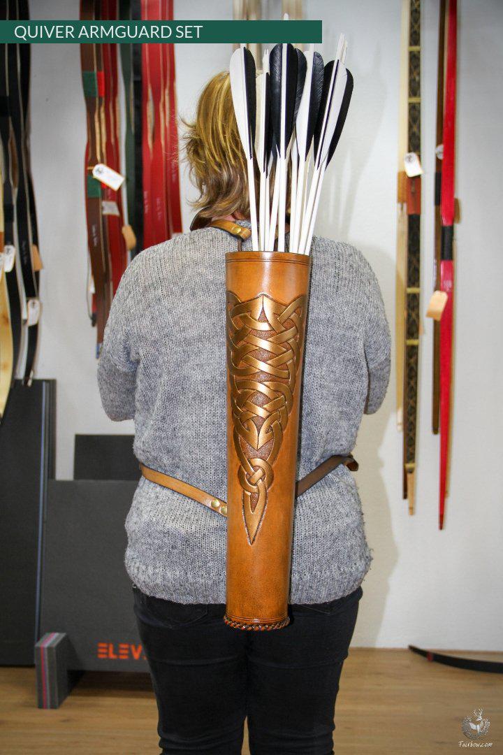 BACK QUIVER WITH CELTIC TOOLING AND ARMGUARD SET-Quiver-Fairbow-Fairbow