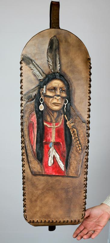 BACK QUIVER WITH NATIVE AMERICAN CARVING (ADW) 1-Quiver-Fairbow-Fairbow