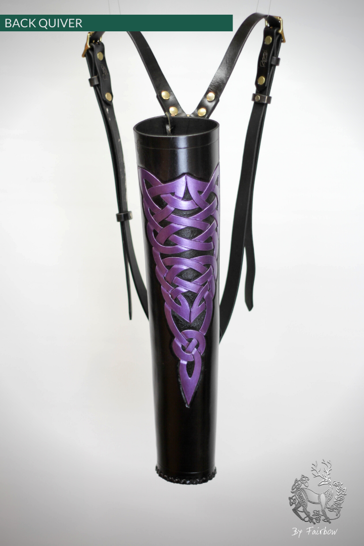 BACK QUIVER WITH PURPLE CELTIC TORCH DESIGN-Quiver-Fairbow-Fairbow