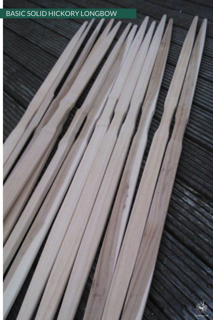 BASIC SOLID HICKORY LONGBOW (FLATBOW) IN STOCK-Bow-Fairbow-15-20-Fairbow