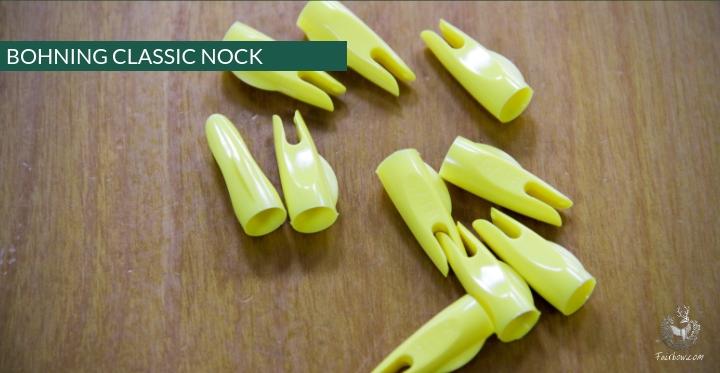 BOHNING PLASTIC NOCKS 5/16 , 11/32 MULTIPLE COLOURS AVAILABLE-Nock-Bohning-Yellow-11/32-Fairbow