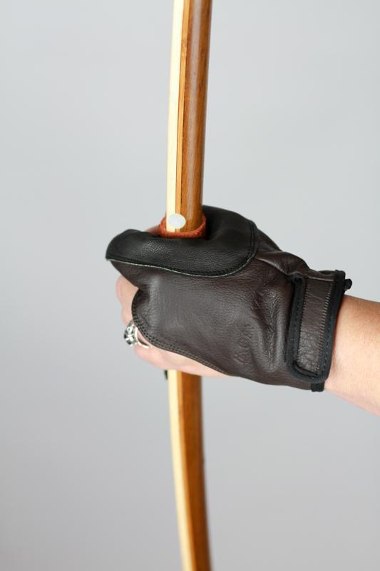 BOW HAND PROTECTOR / GLOVE, DARK BROWN LEATHER-Glove-Fairbow-L-Right Hand-Fairbow