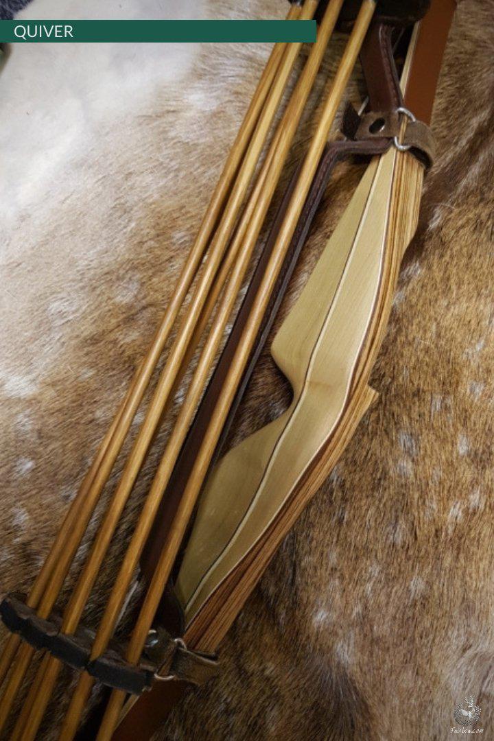 BOWQUIVER, LARGE. LEATHER. FOR BOWS WITH A LARGE RISER. (XT)-Quiver-Fairbow-Fairbow