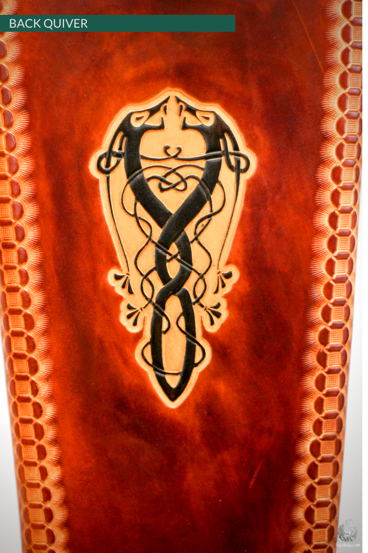 BROWN BACK QUIVER WITH STAMPED CELTIC DESIGN-Quiver-Fairbow-Fairbow