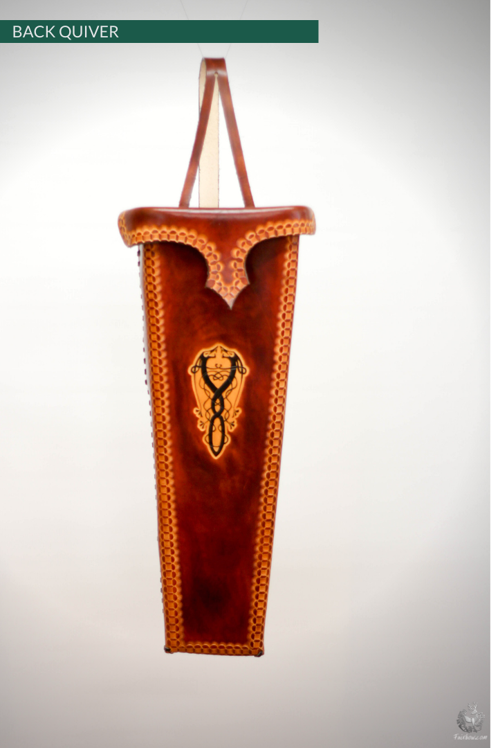 BROWN BACK QUIVER WITH STAMPED CELTIC DESIGN-Quiver-Fairbow-Fairbow