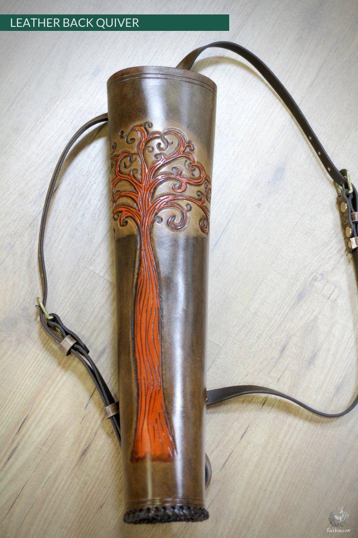 BROWN/RED BACK QUIVER WITH CELTIC TREE-Quiver-Fairbow-Fairbow