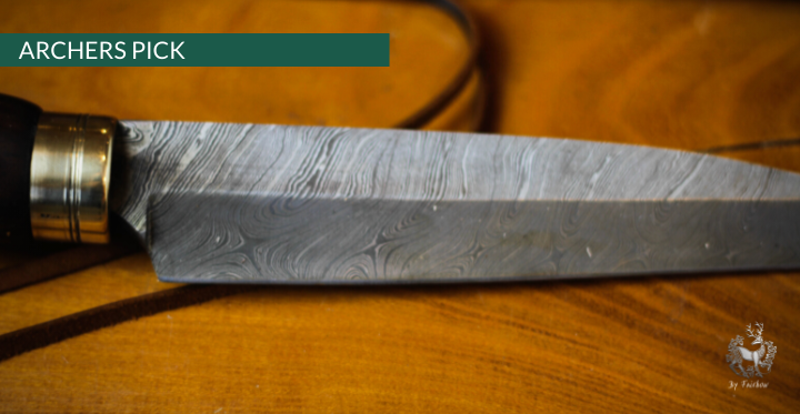 DAMAST ARCHERSPICK WITH WOODEN GRIP AND SCABBARD-Archers Pick-Fairbow-Fairbow