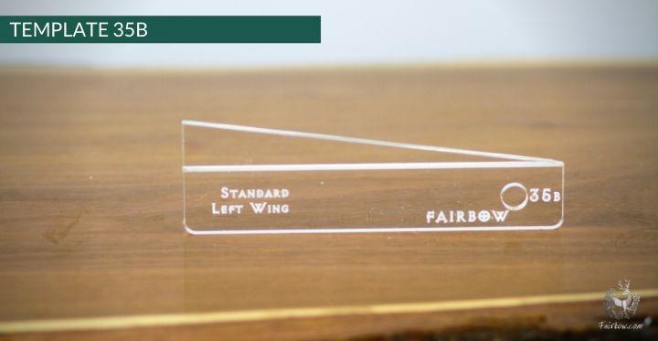 FEATHER CUTTING TEMPLATE PRE-GLUE (1-40)-Tool-Fairbow-Left wing-EWBS DWS standard shape no.35-Fairbow