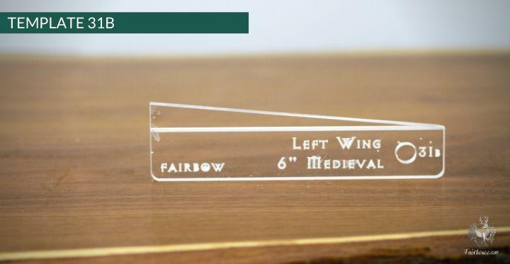 FEATHER CUTTING TEMPLATE PRE-GLUE (1-40)-Tool-Fairbow-Left wing-High medieval 6" no.31-Fairbow