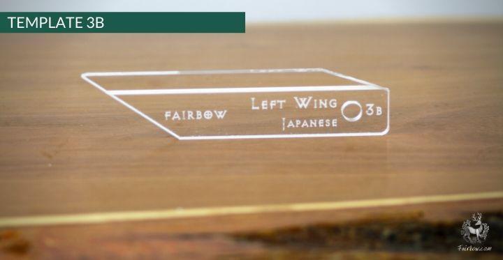 FEATHER CUTTING TEMPLATE PRE-GLUE (1-40)-Tool-Fairbow-Left wing-Japanese no.3-Fairbow